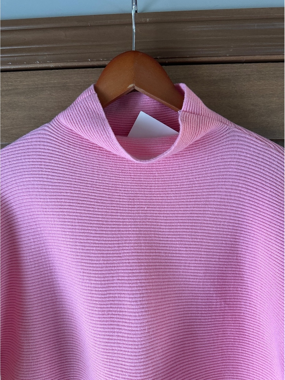 NWT THML Mock Neck Colorblock Knit Sweater Pink & Cream Women’s XS Oversized - Picture 5 of 10